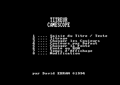 TITREUR CAMESCOPE